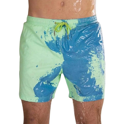 Men's Color-Changing Beach Shorts - Quick Dry Swim Trunks