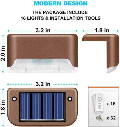 Lumières solaires imperméables pour marches de terrasse